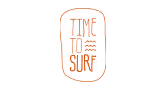 Orange neon sign reading 'TIME TO BE SURE' in stylized letters on black background.