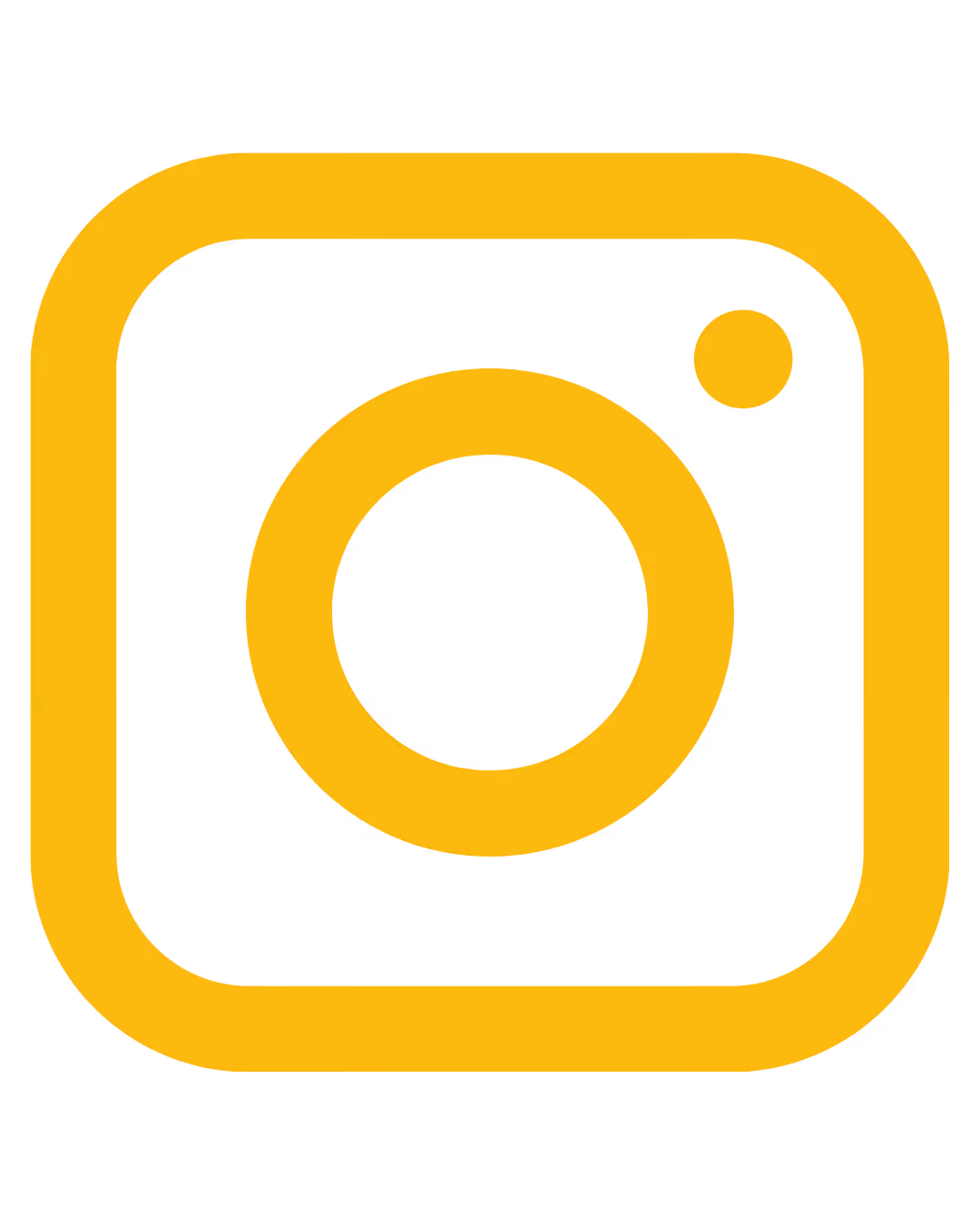 Yellow Instagram app icon with camera outline on a black background.