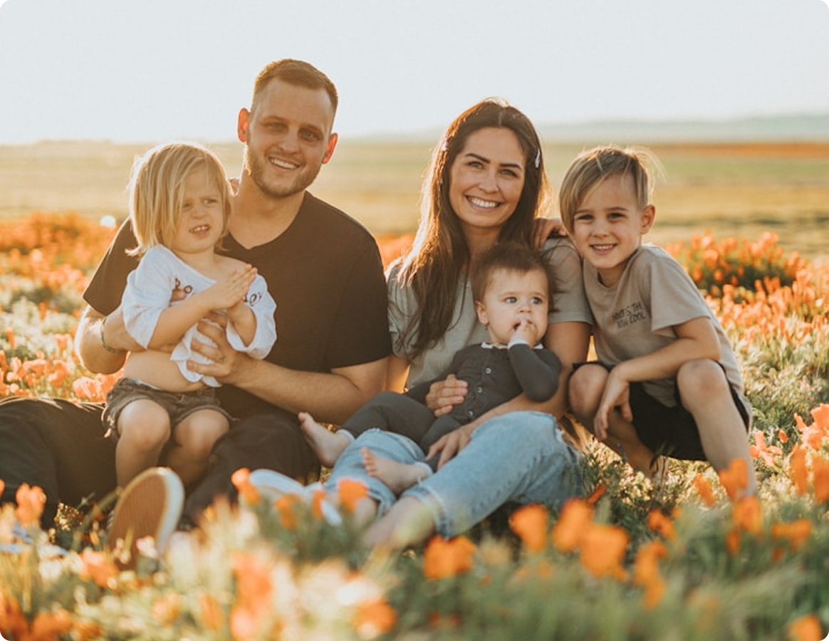 happy family on a farm