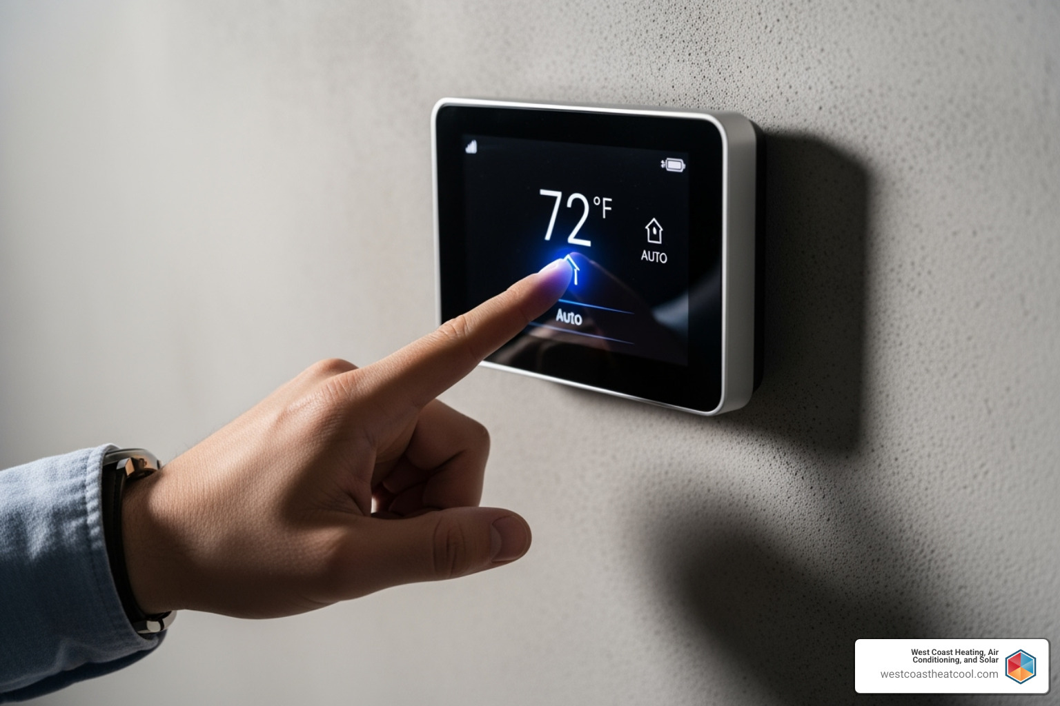 person checking thermostat - Air conditioning problems