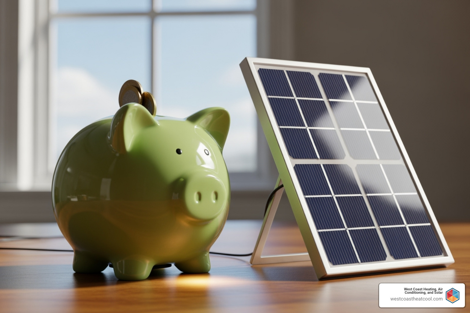 piggy bank next to a miniature solar panel - list of solar panel installer in san diego
