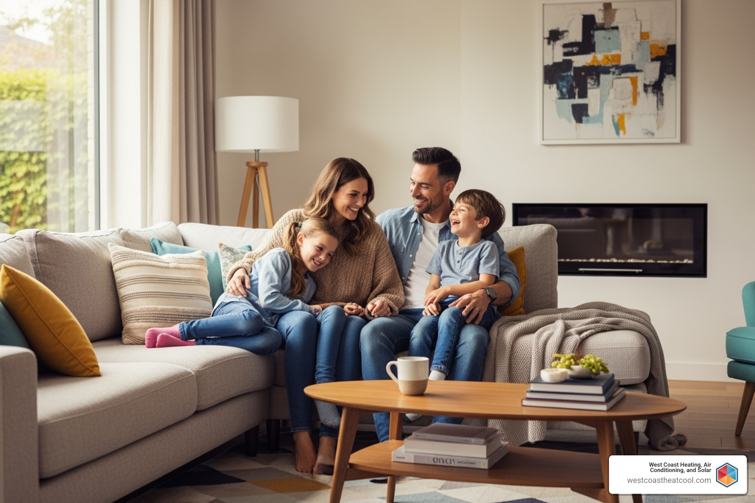 Happy family enjoying comfortable home - Best HVAC San Diego