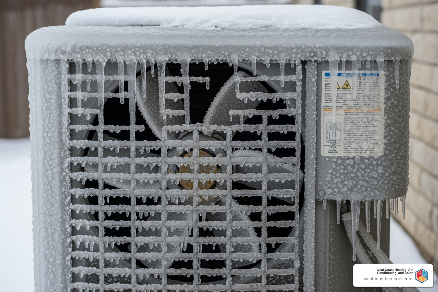 A frozen outdoor AC unit covered in ice, indicating a serious issue - Same day AC repair