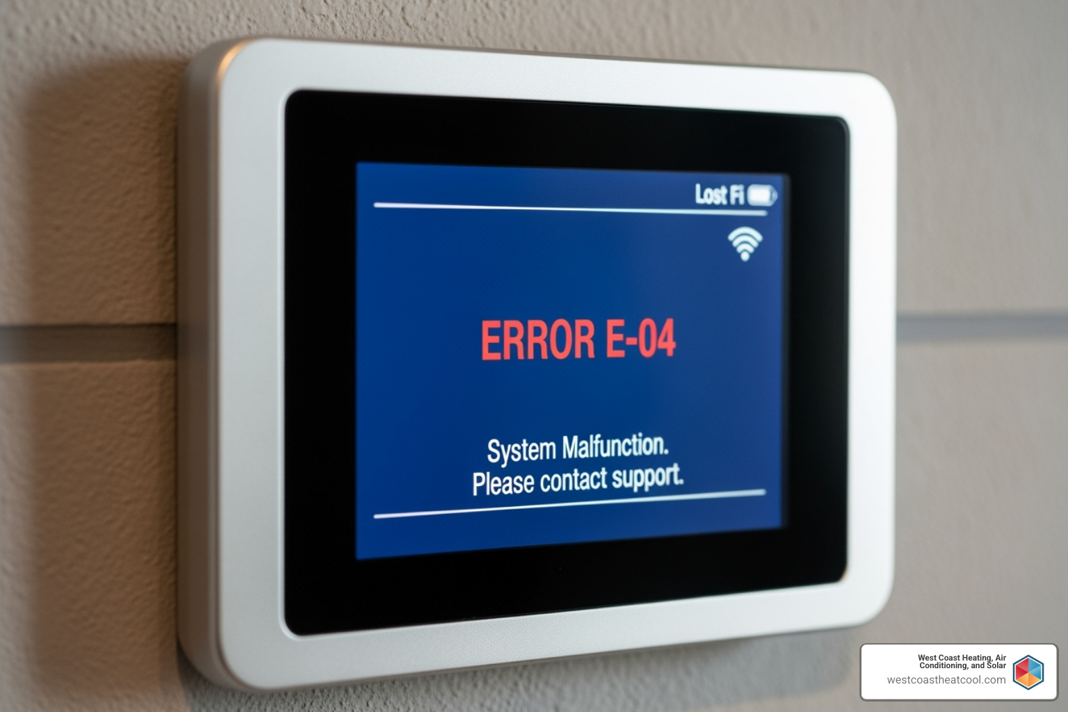 thermostat displaying an error message - air conditioning repair poway