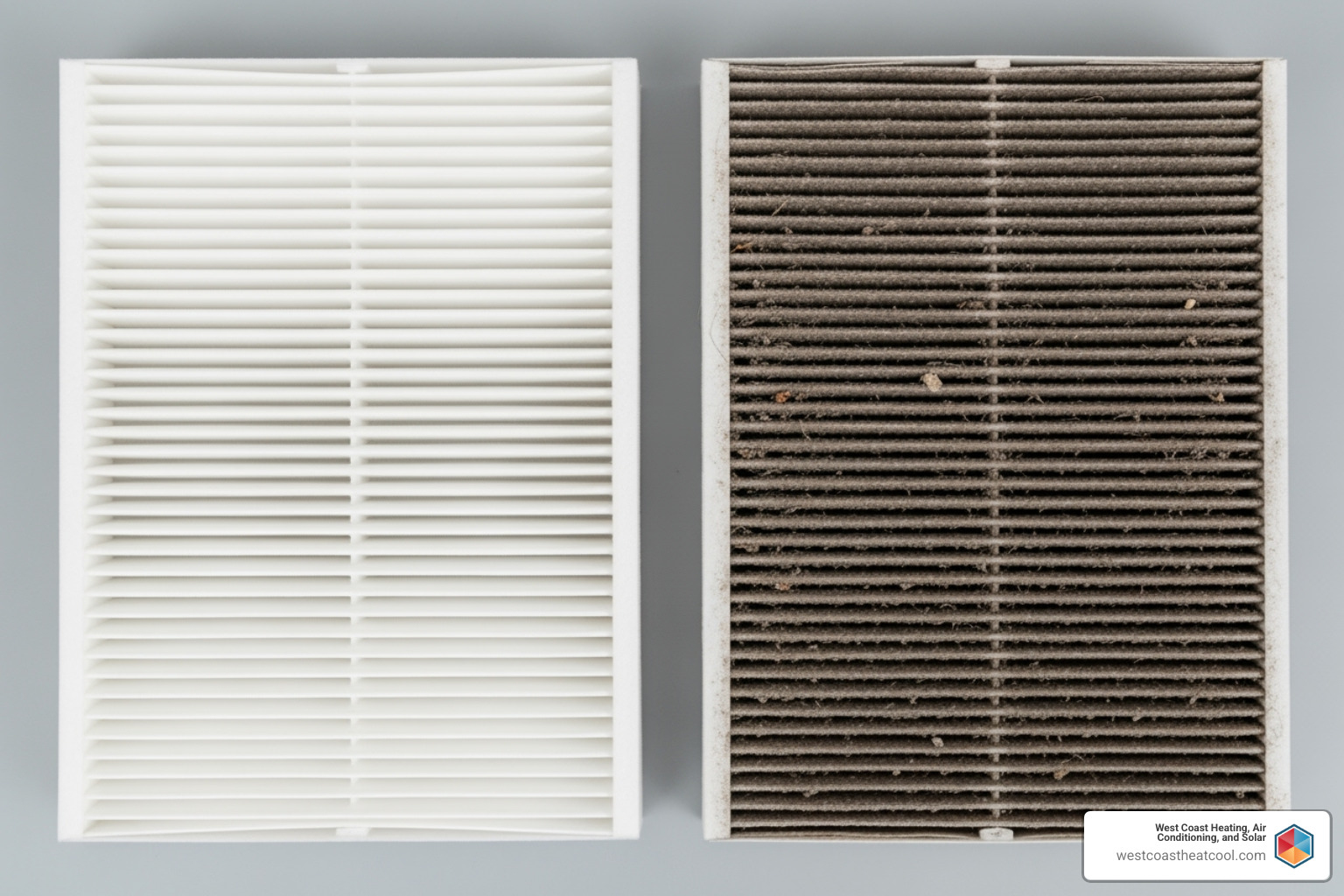 Clean vs. dirty air filter - AC blowing hot air
