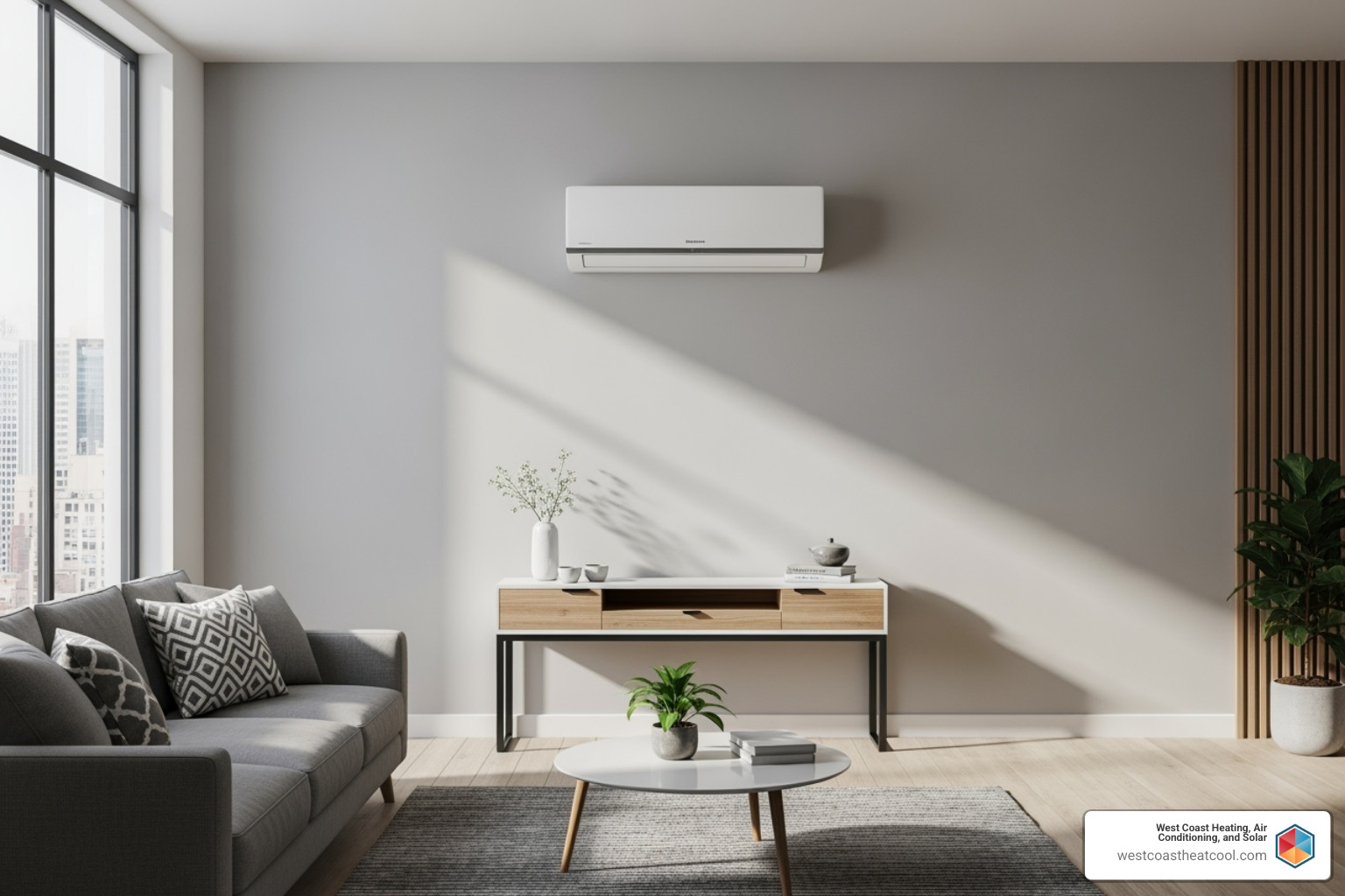 Sleek, wall-mounted ductless mini-split unit - HVAC El Cajon