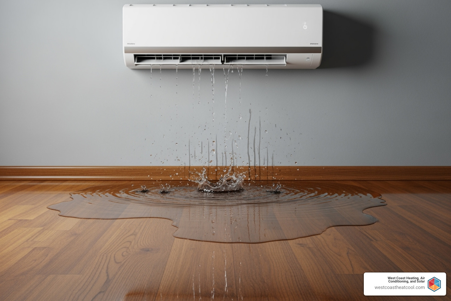 an AC unit leaking water onto the floor - ac repair in san diego