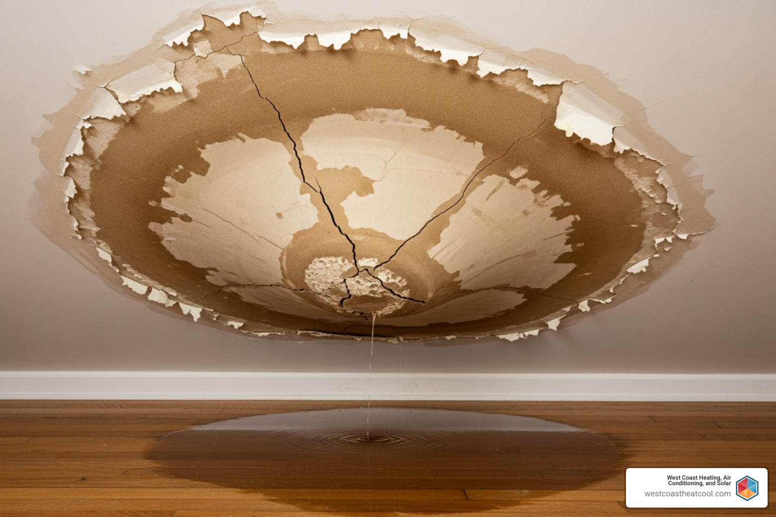 water damage from AC leak - AC leaking water