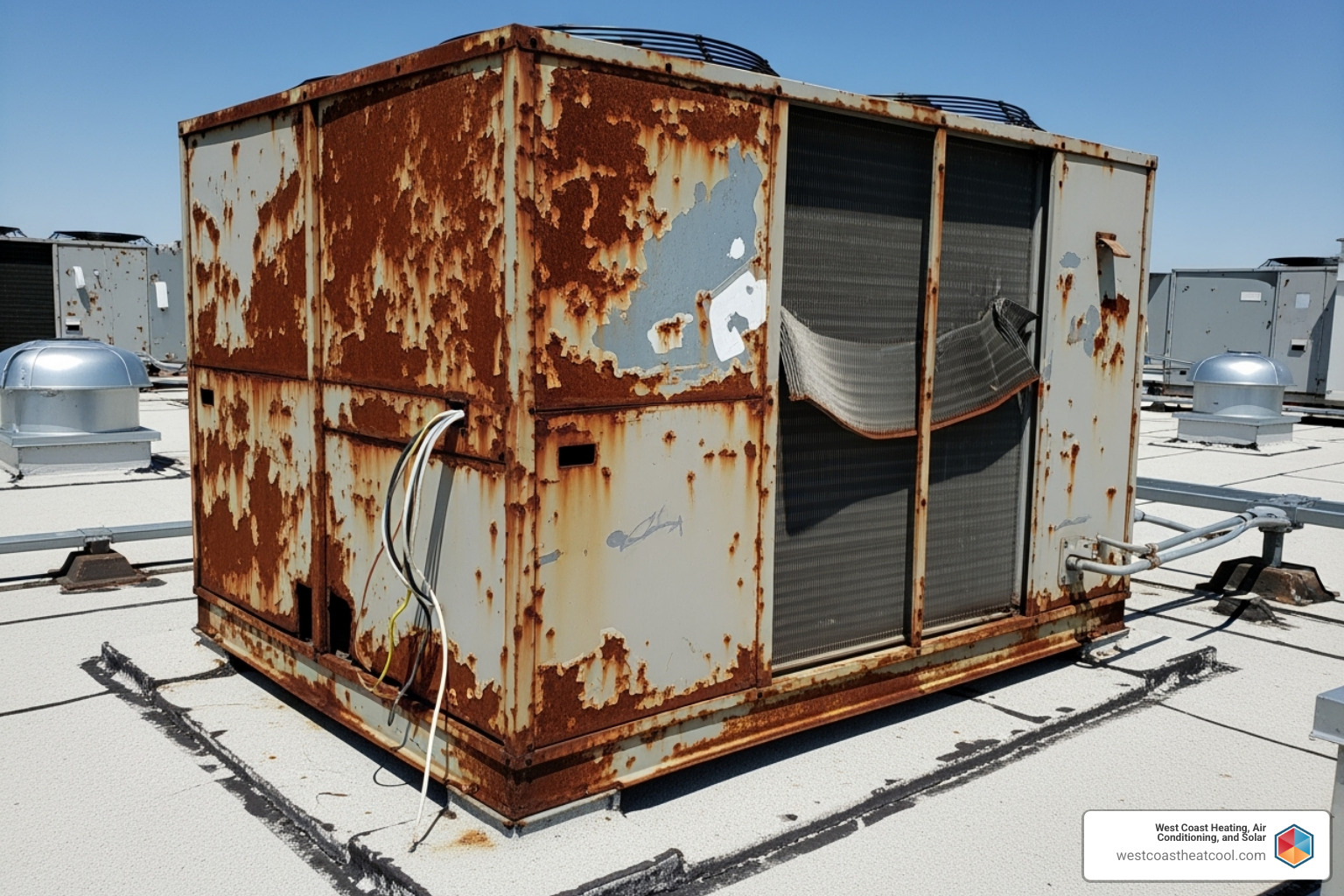 old inefficient commercial AC unit - commercial ac install san diego