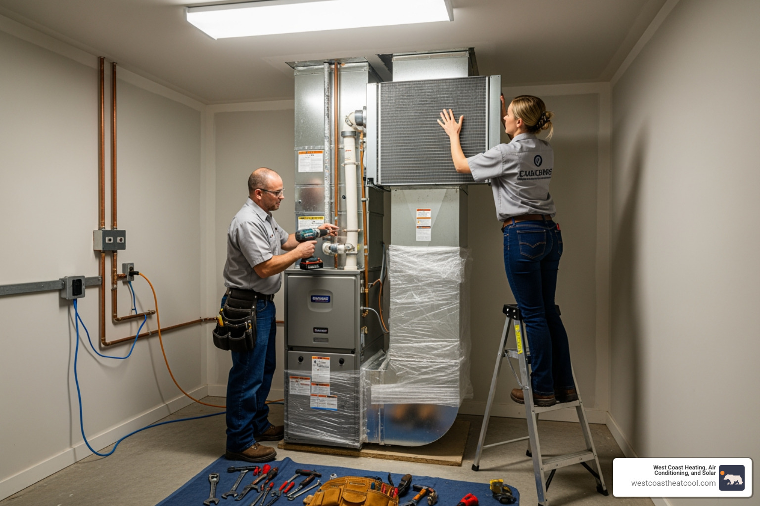 professional installation of new furnace and ac coil - hvac replacement estimate oceanside ca