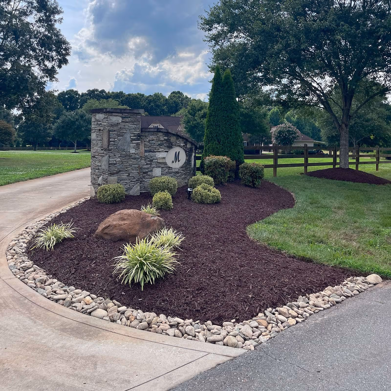 Backyard landscape design near Forest City NC
