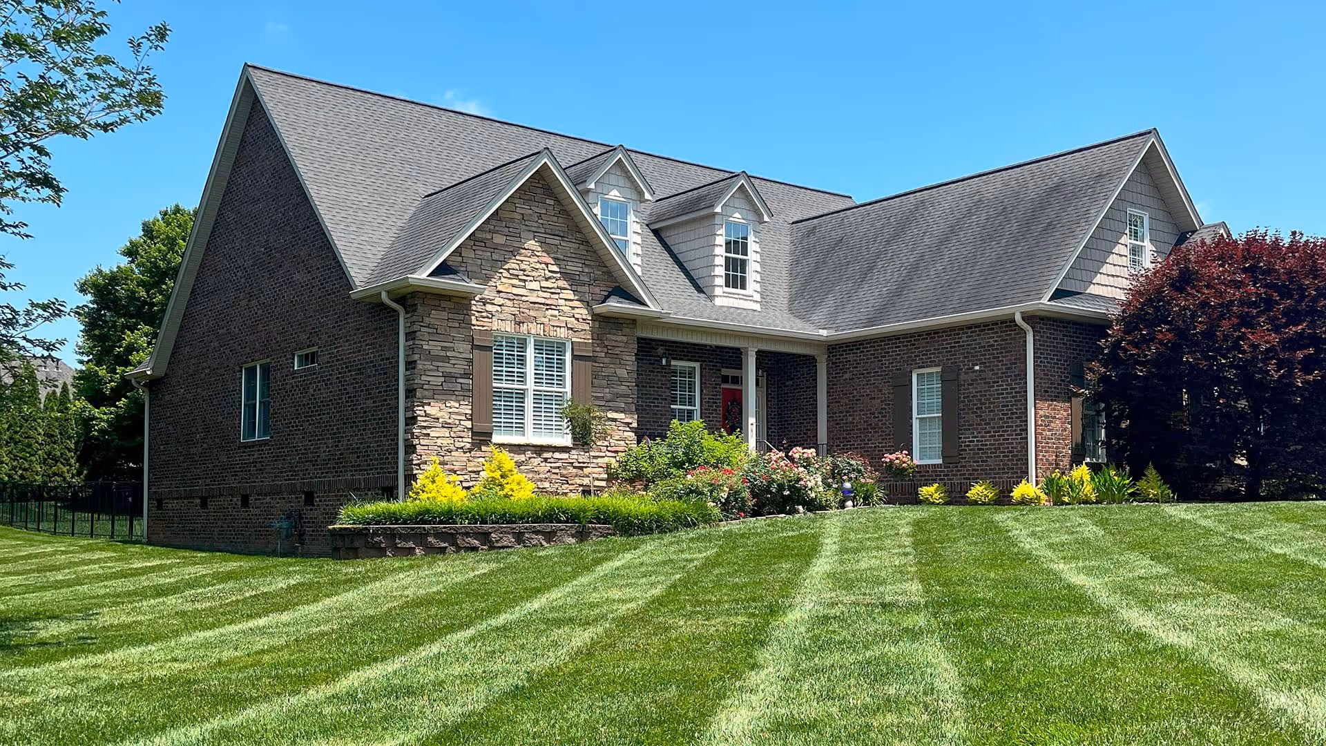 Residential lawn mowing by Magnolia Outdoor Services