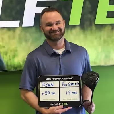 The PING G410 LST helped improve Ryan's ball distance after a GOLFTEC club fitting