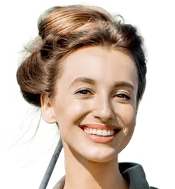 Smiling female golfer 