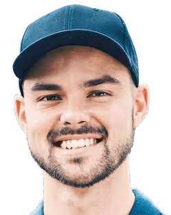 Man smiling on the golf course 