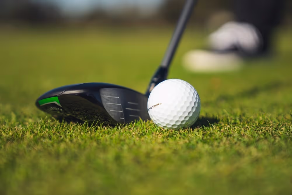Women's Callaway Elyte Fairway ready to hit the golf ball on the course. 