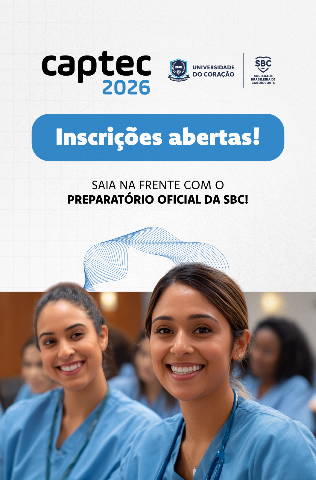 Banner da Sociedade Brasileira de Cardiologia anunciando a nova série ABC Spotlight, episódio 2 sobre cardiomiopatia hipertrófica avaliada por ecocardiografia no estudo ELSA-Brasil, com Murilo Foppa e Jorge Torreão, disponível em vídeo e Spotify.