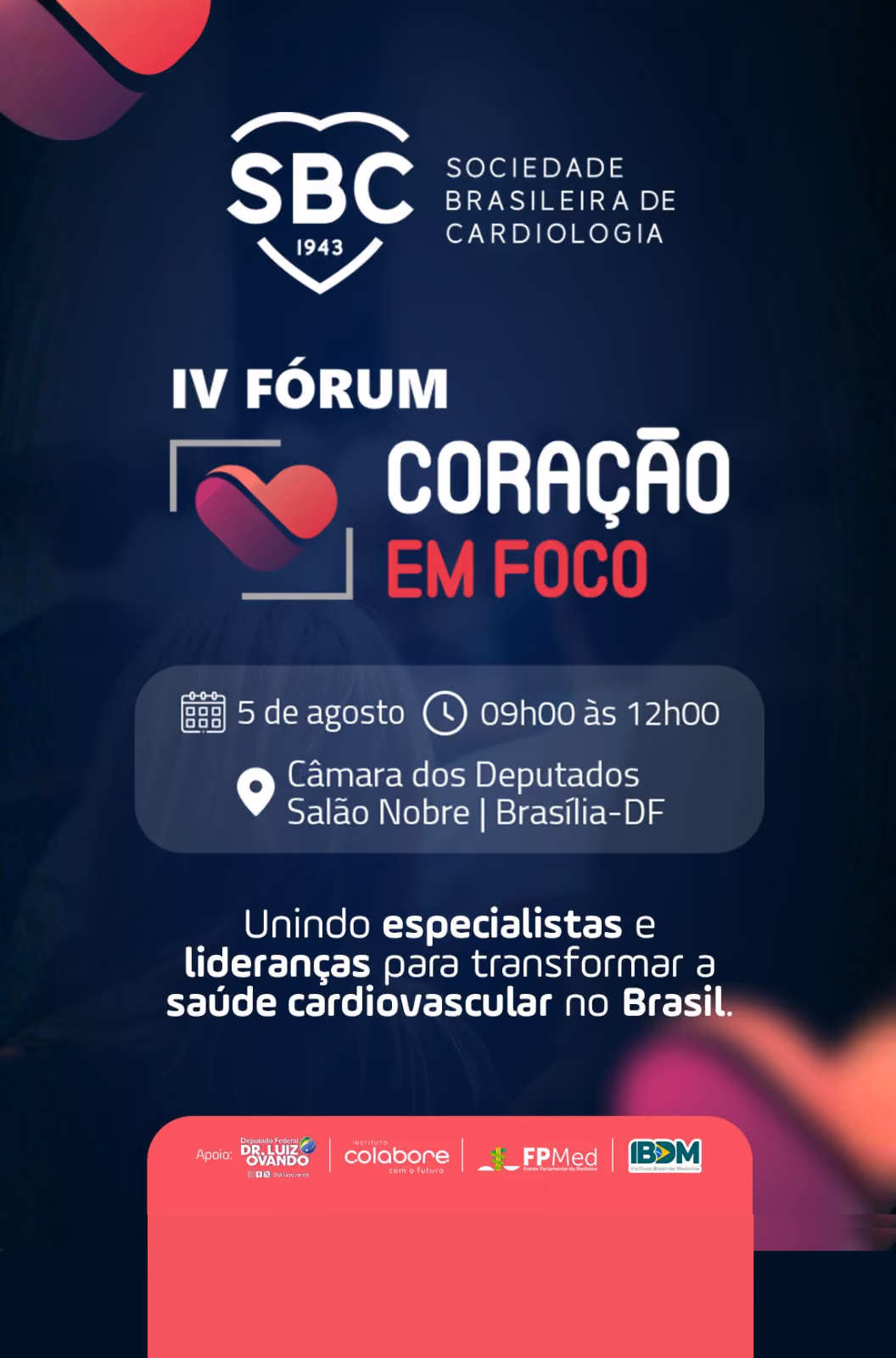 Anúncio do novo curso da Universidade do Coração sobre Diretrizes Aplicadas à Prática Clínica com módulo de Hipertensão Arterial, aulas ao vivo em abril.