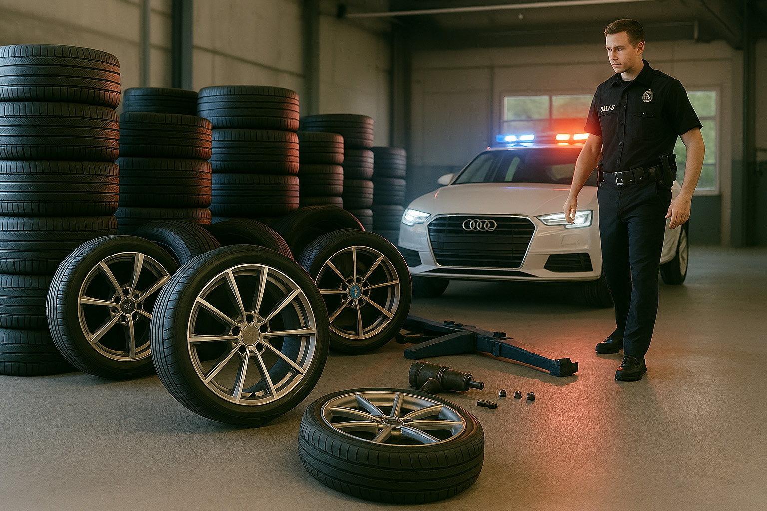 police finding stolen wheels