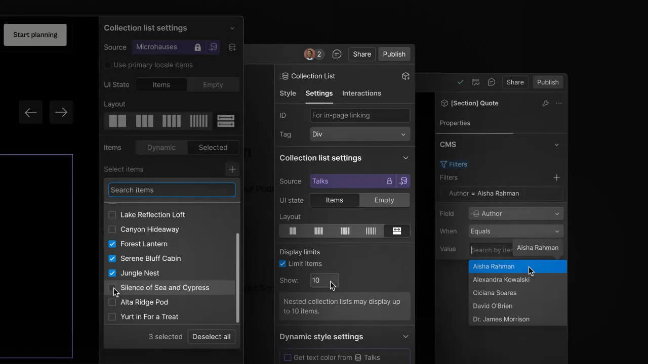 CMS Collection list updates