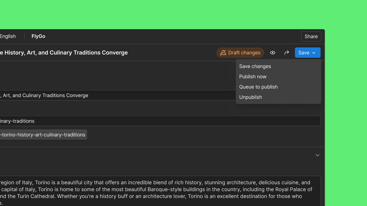 Improvements to the CMS Drafting and Publishing Workflow