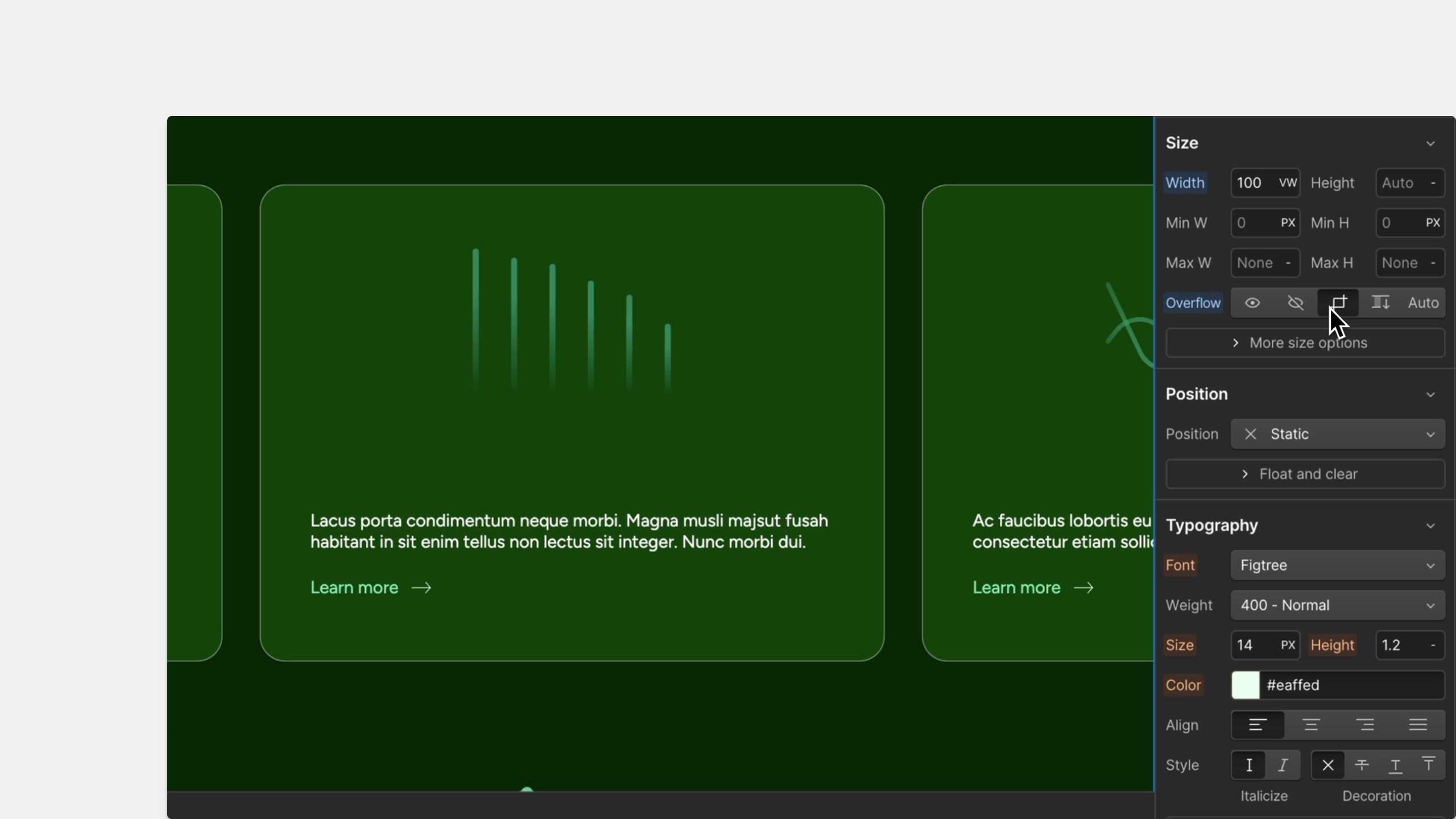 Additional sizing and layout controls