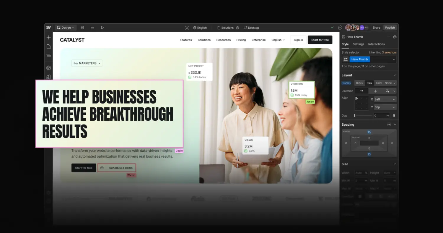 Build with your team, not around them: Real-time collaboration in Webflow is here