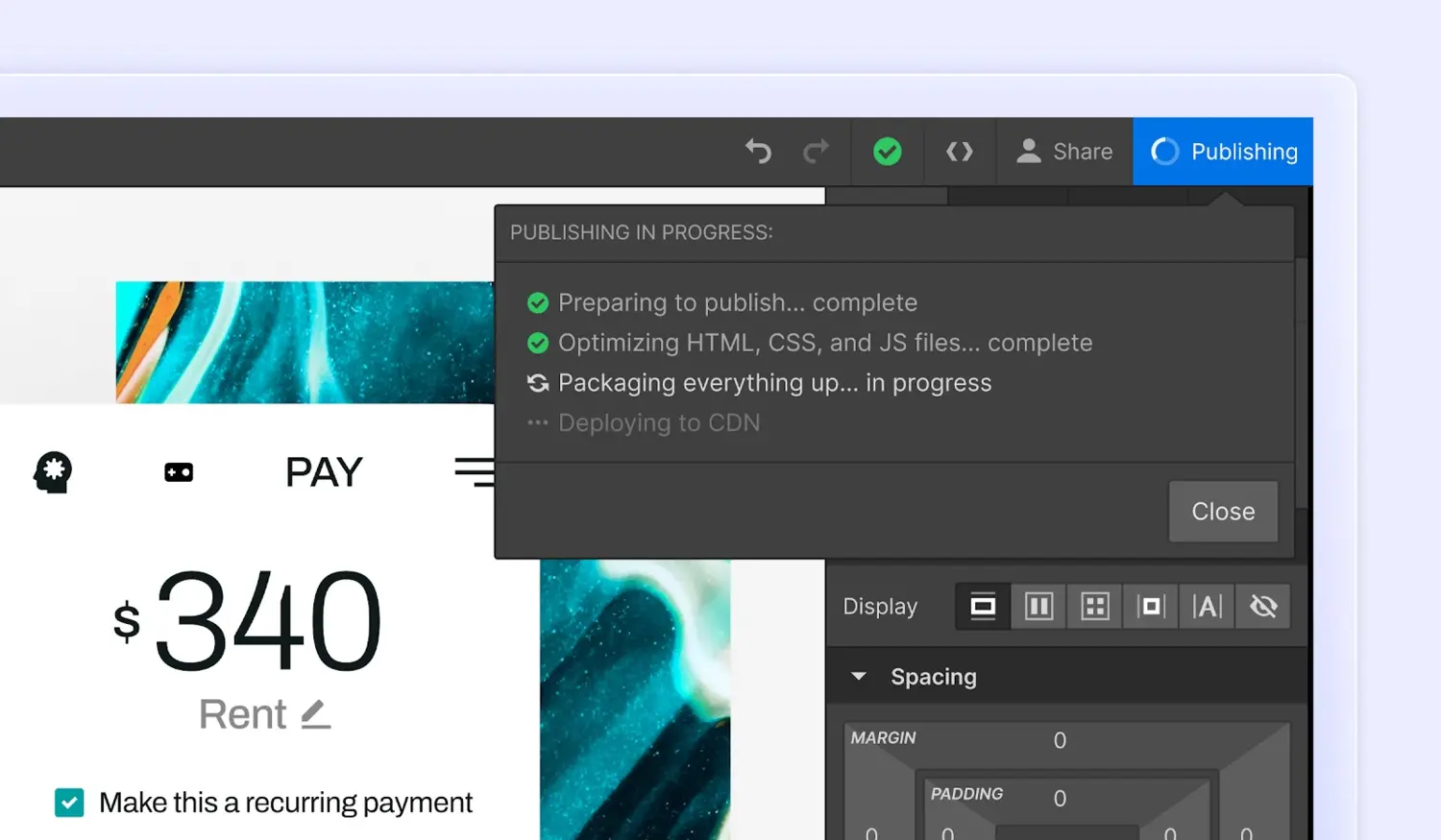 Better visibility on publishing progress