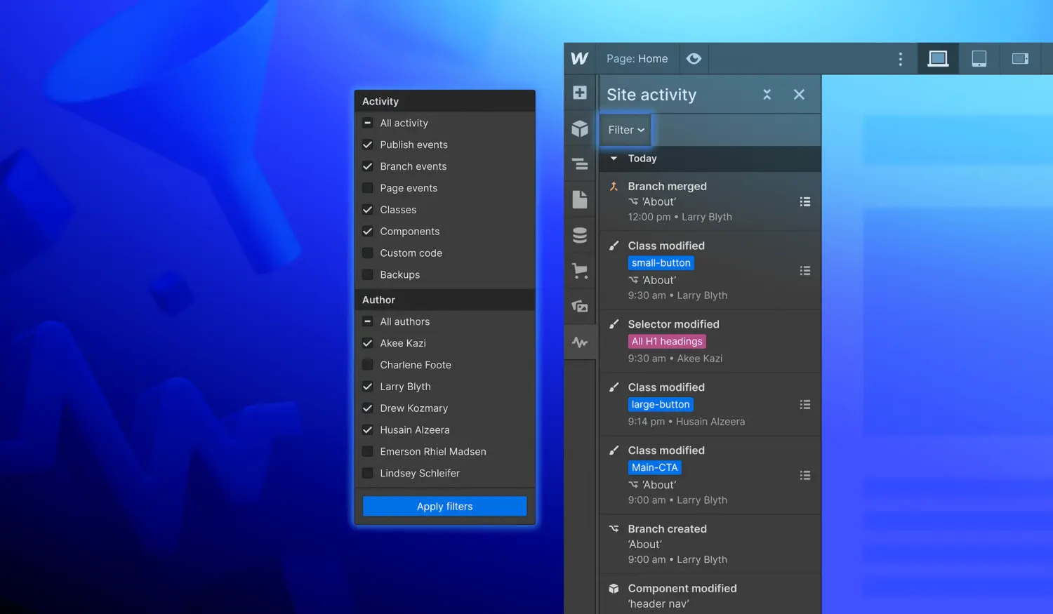 Find what you’re looking for faster in the Site Activity log with filters