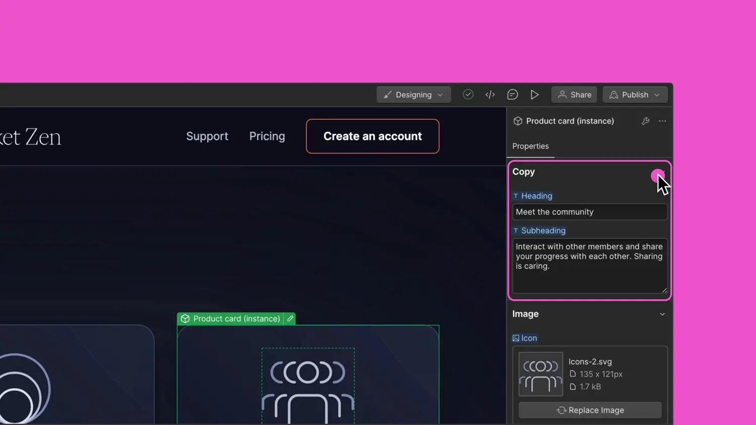 Group your component properties