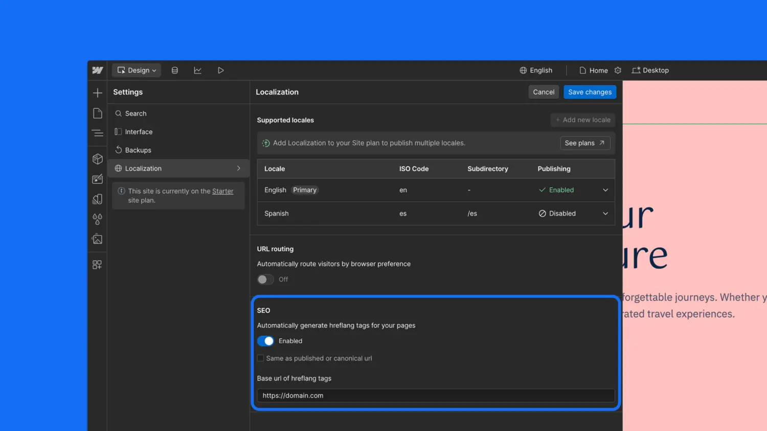 Localization Hreflang Settings