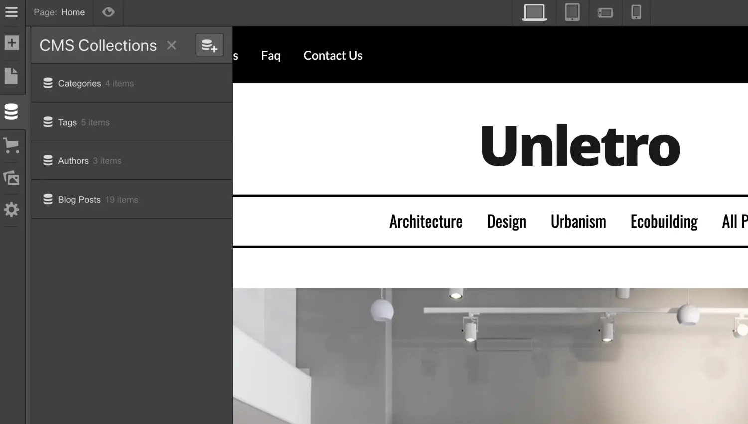 Reorder the display of CMS collections