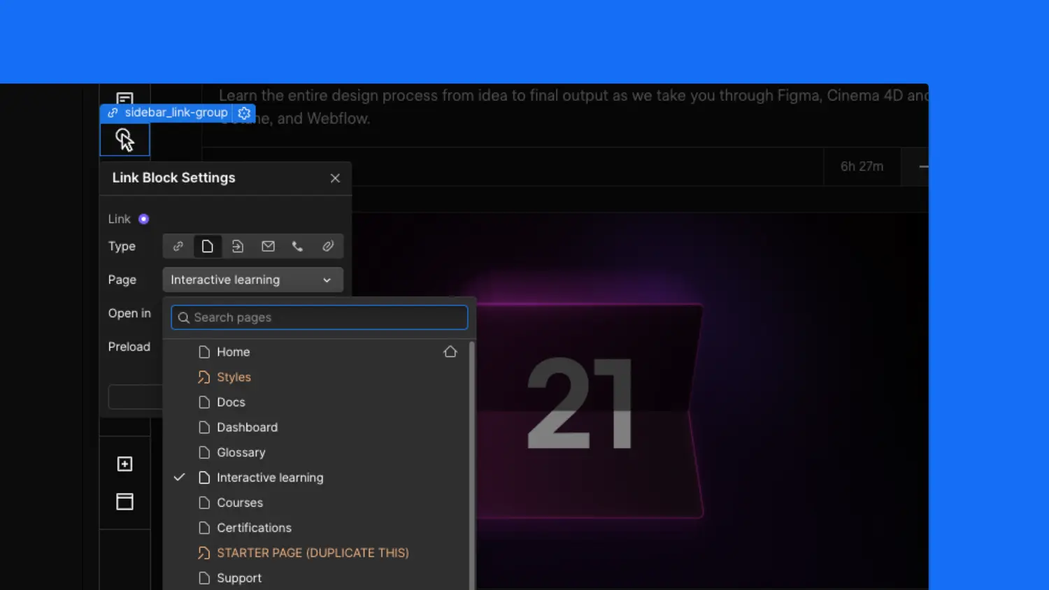 Link faster with search
