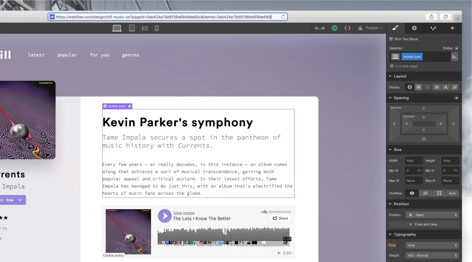 Link to specific pages in the Designer