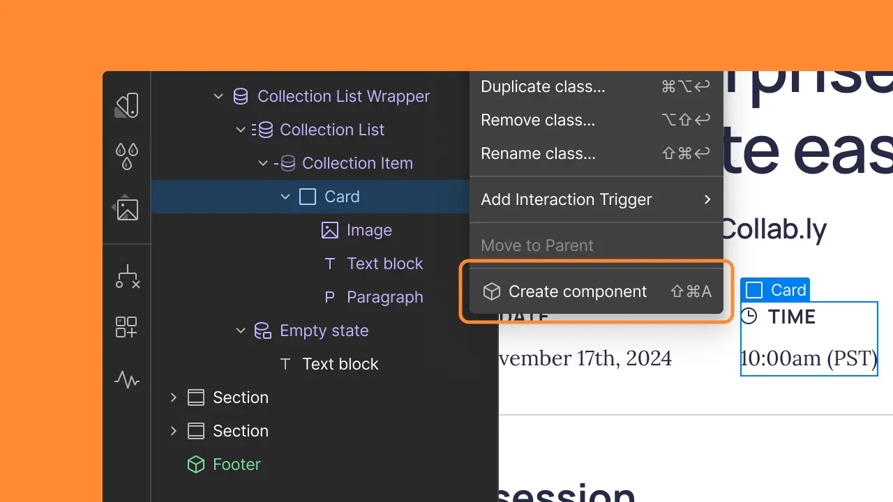 Create components in CMS contexts