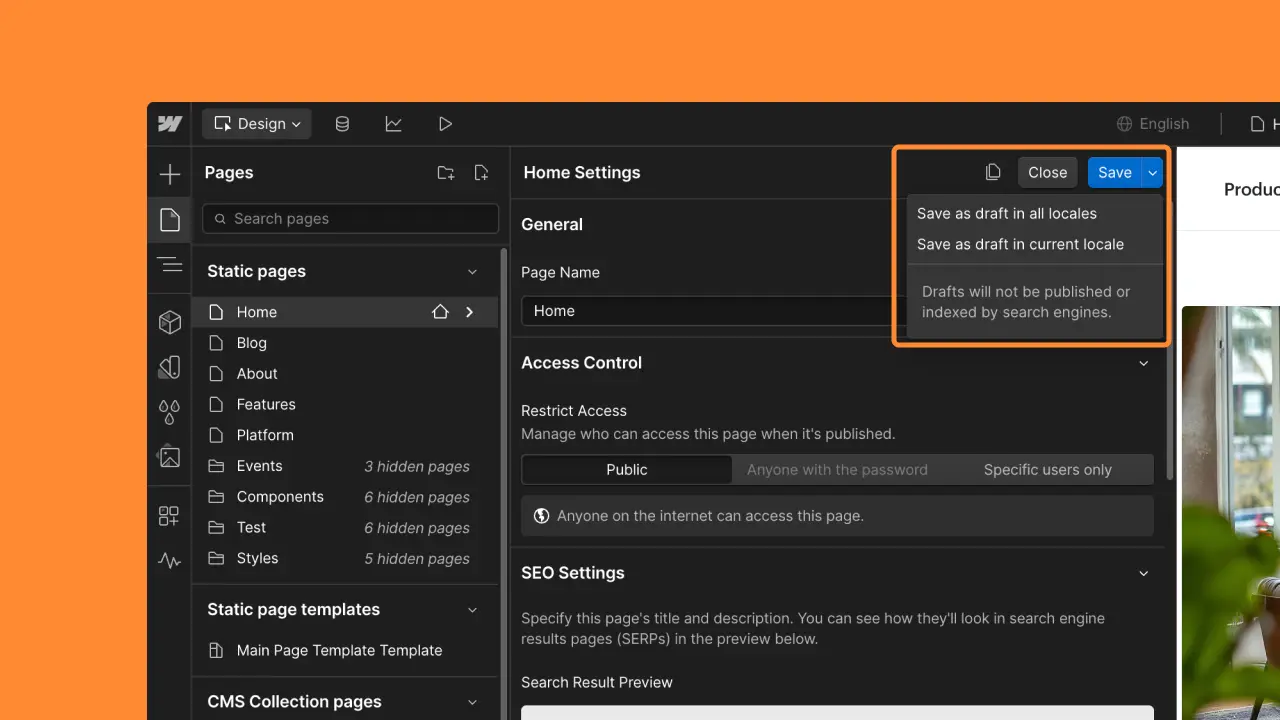 Draft individual static pages per locale
