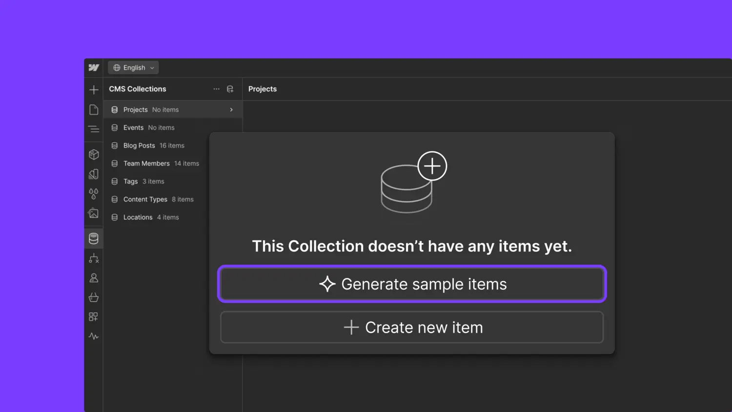 Bulk generate sample CMS items with AI