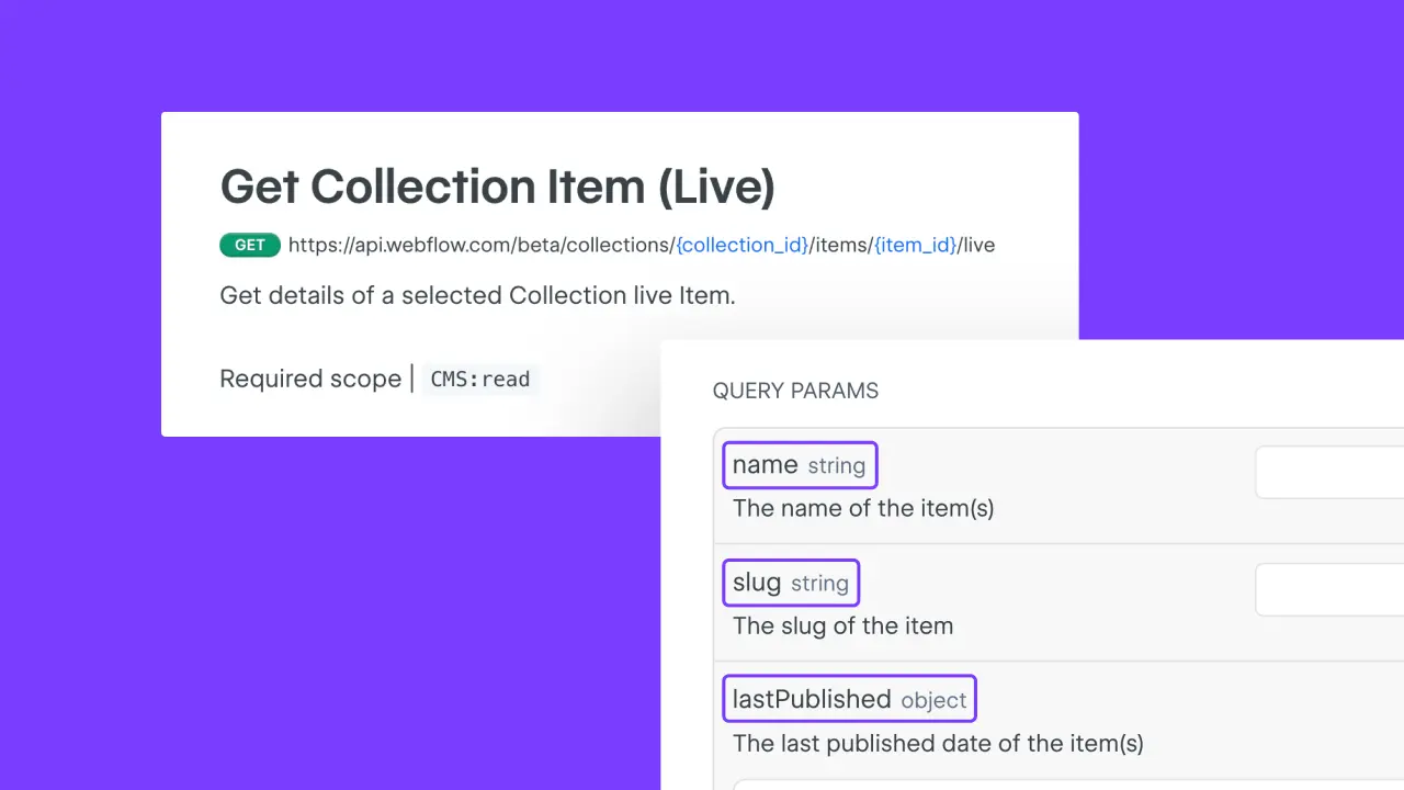 Expanded CMS API capabilities for developers on Webflow
