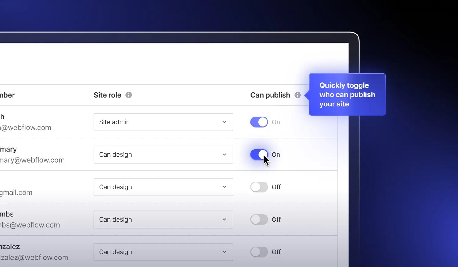 Simplified publishing permissions with new toggle