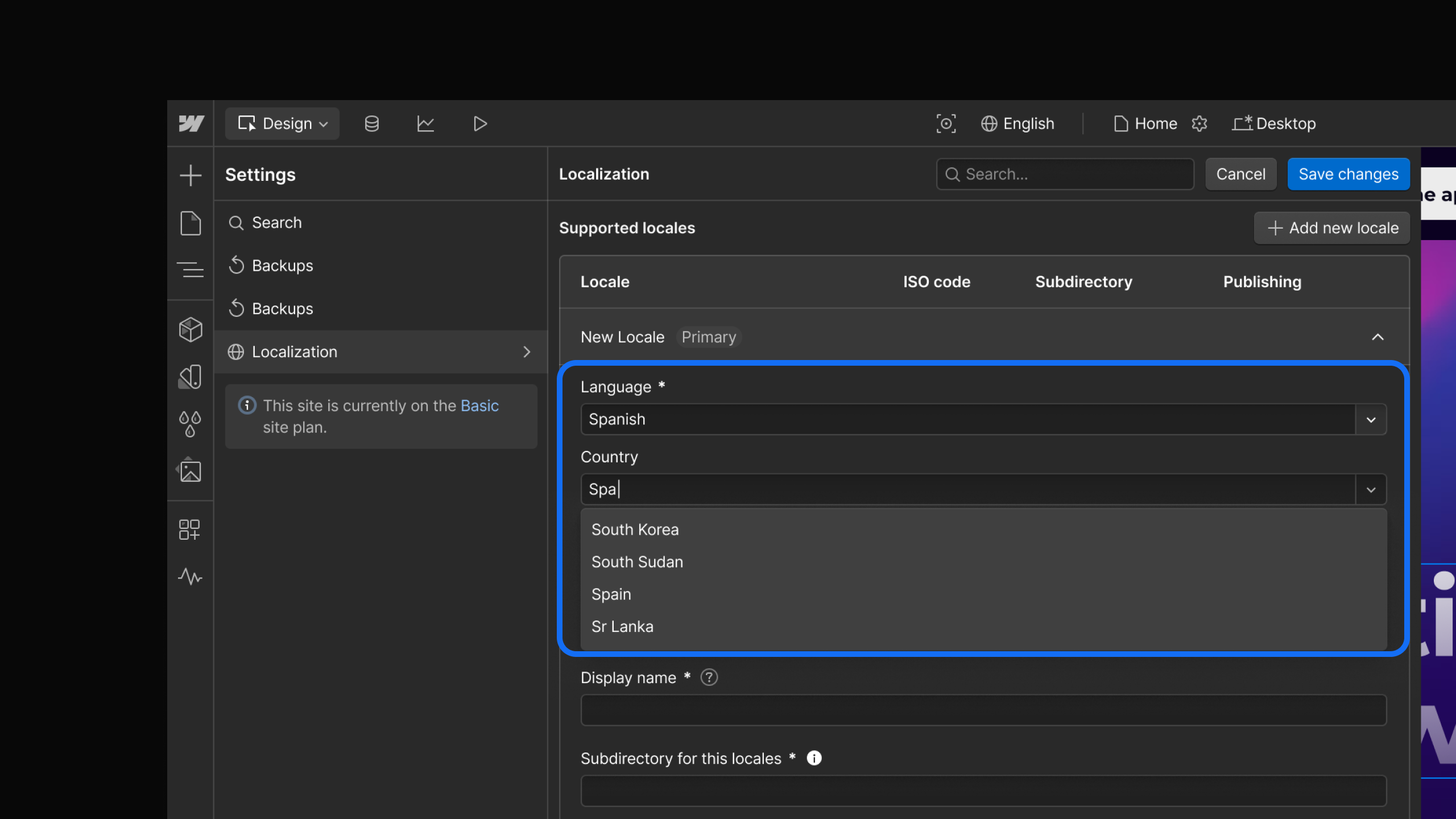 Combine Language and Country to Create Any Locale