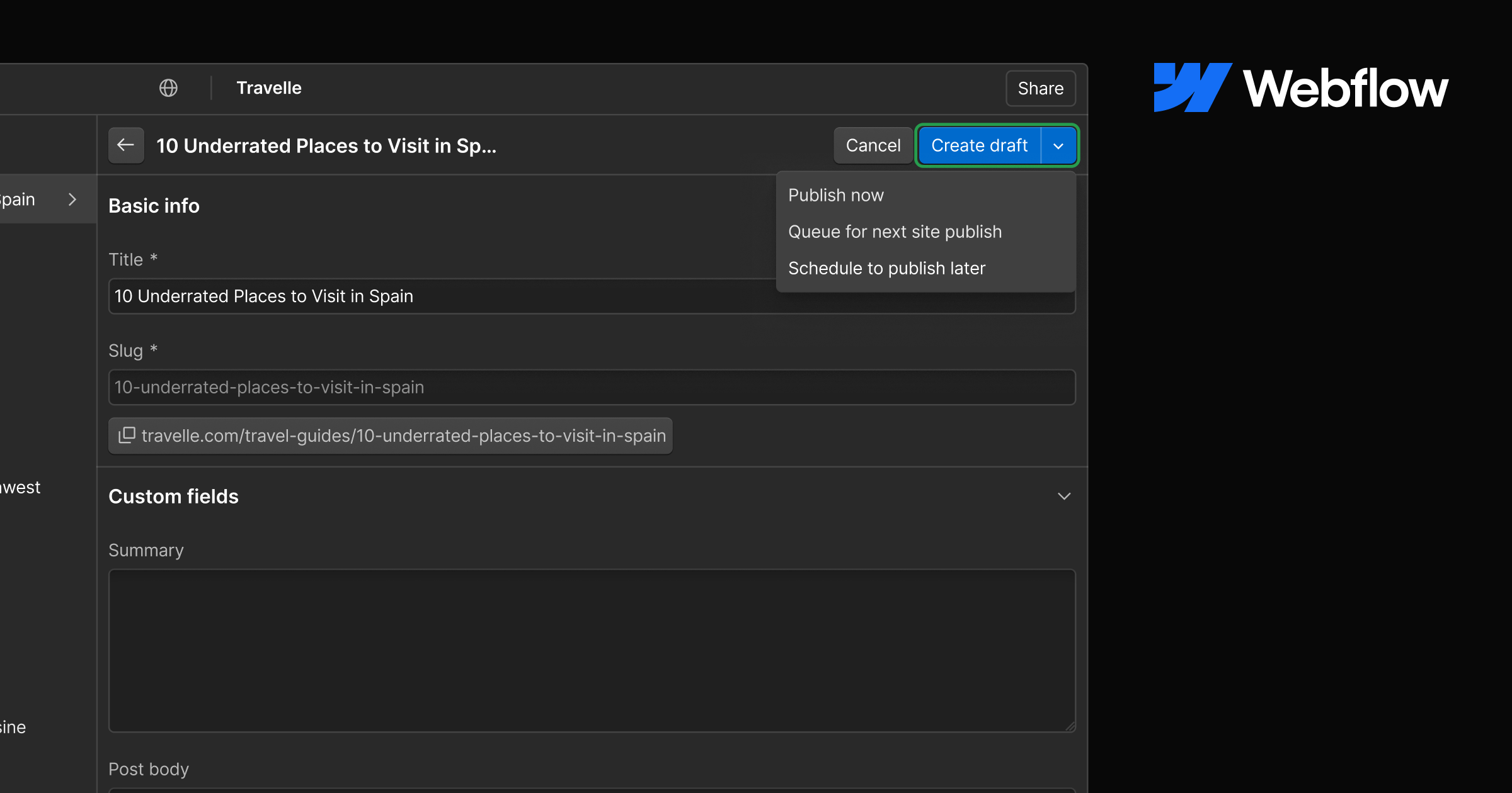 Faster CMS item creation and undo/redo improvements