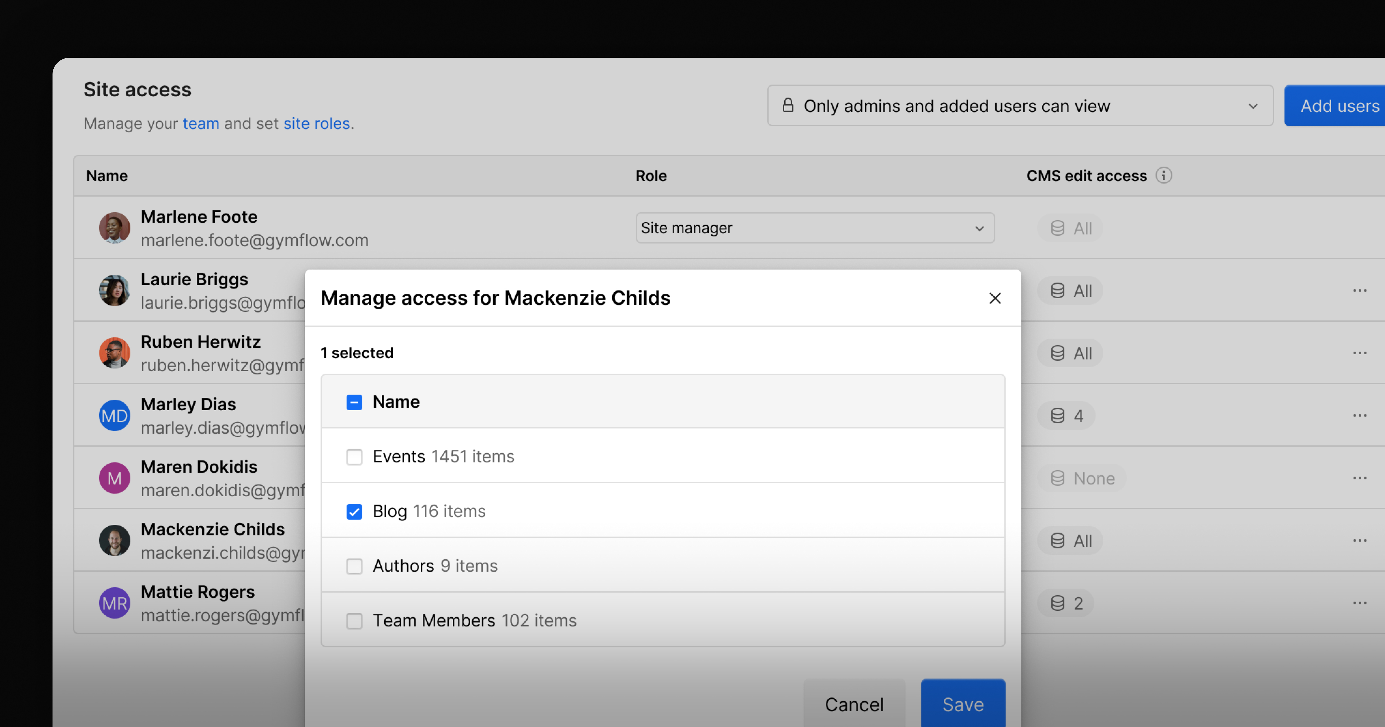 Safely scale content collaboration with CMS Collection access control
