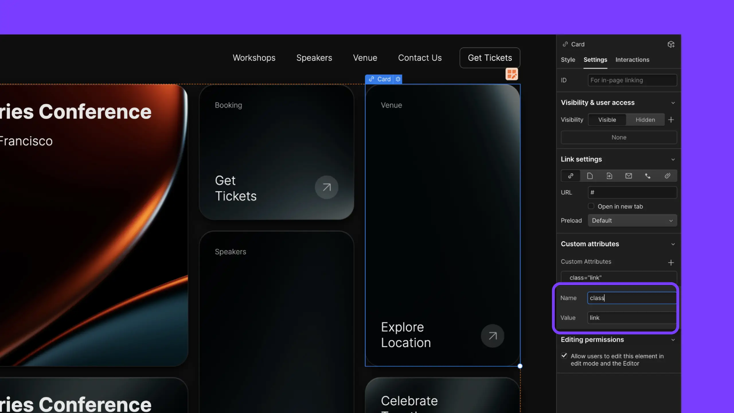 Add classes as custom attributes to elements