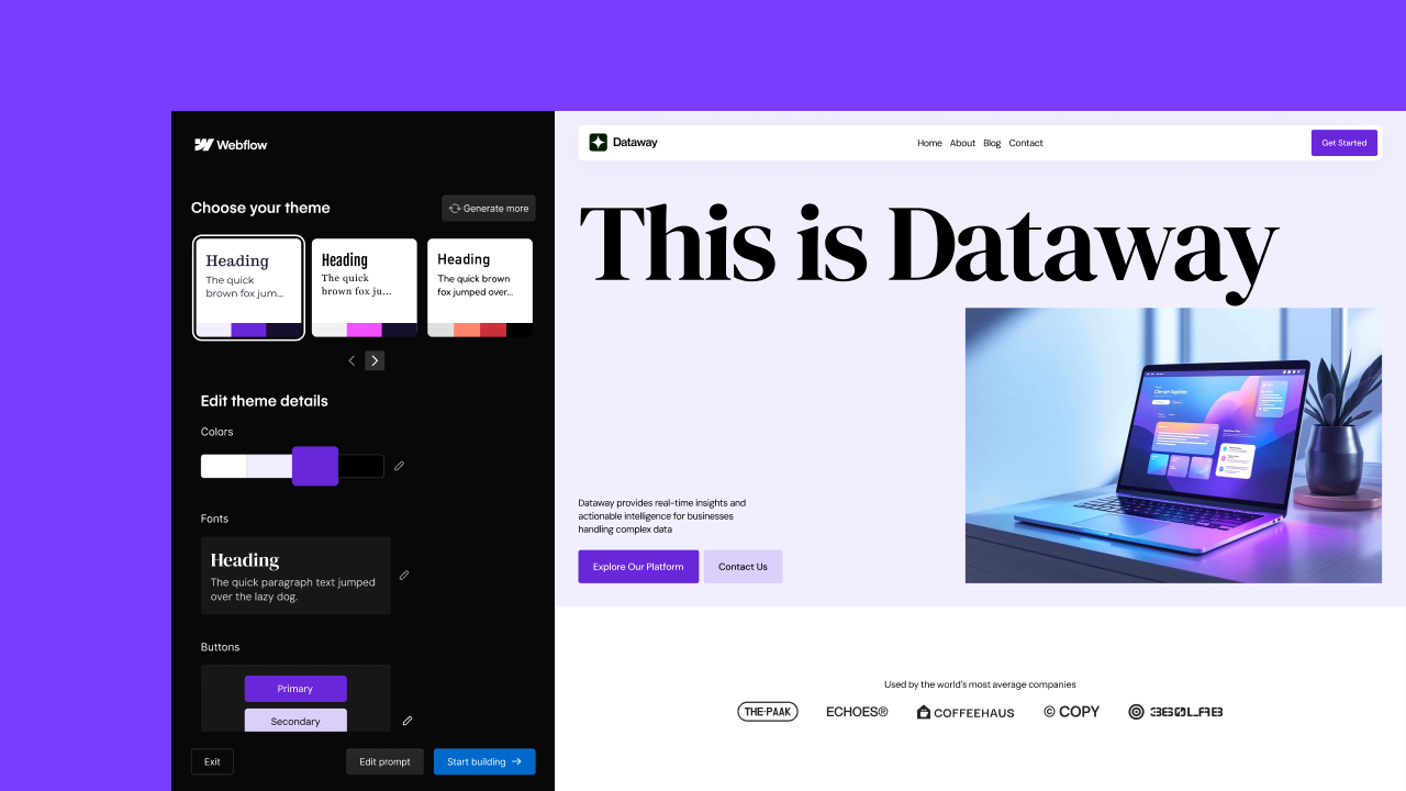 Introducing Webflow's AI Site Builder