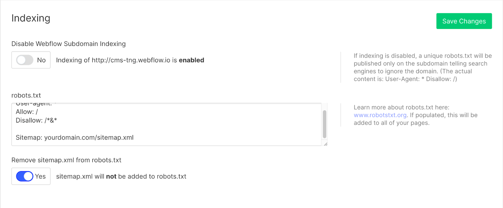 Customize your sitemap.xml address with a new option in the SEO section of your site settings.