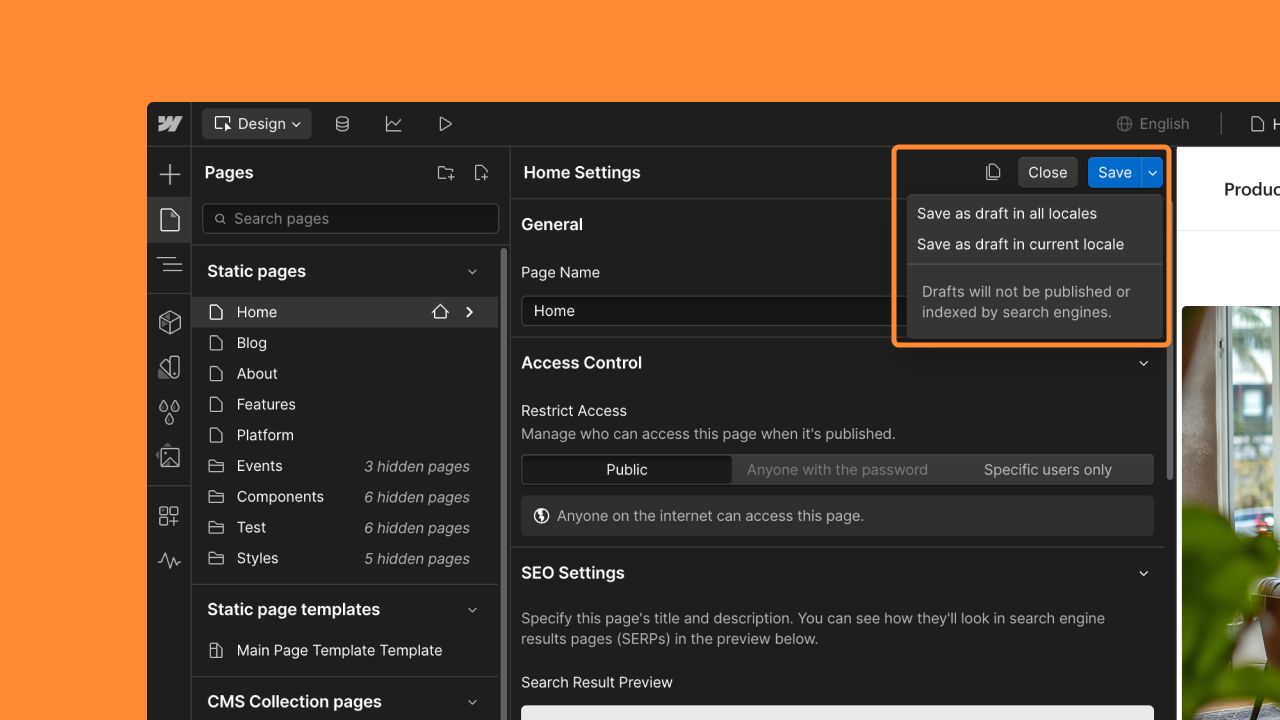 Draft individual static pages per locale