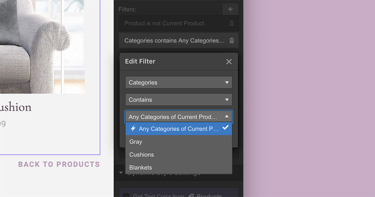Filter collection lists by multi-reference fields on template pages