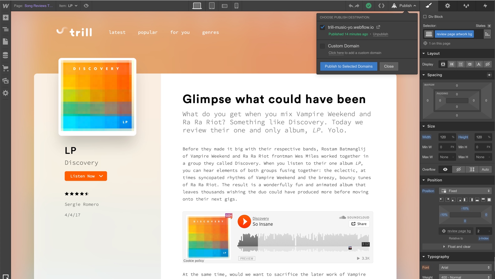 Open current page from the Designer publish modal
