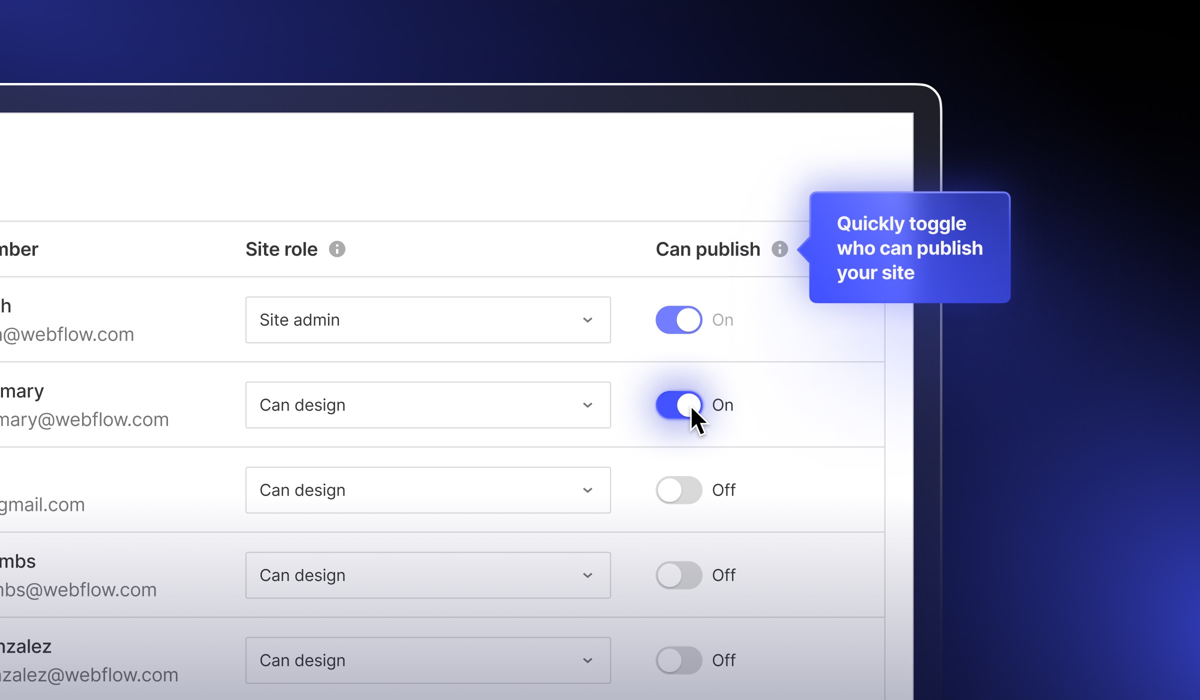 Simplified publishing permissions with new toggle