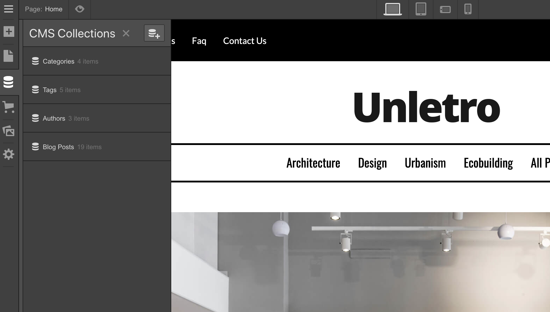 Reorder the display of CMS collections